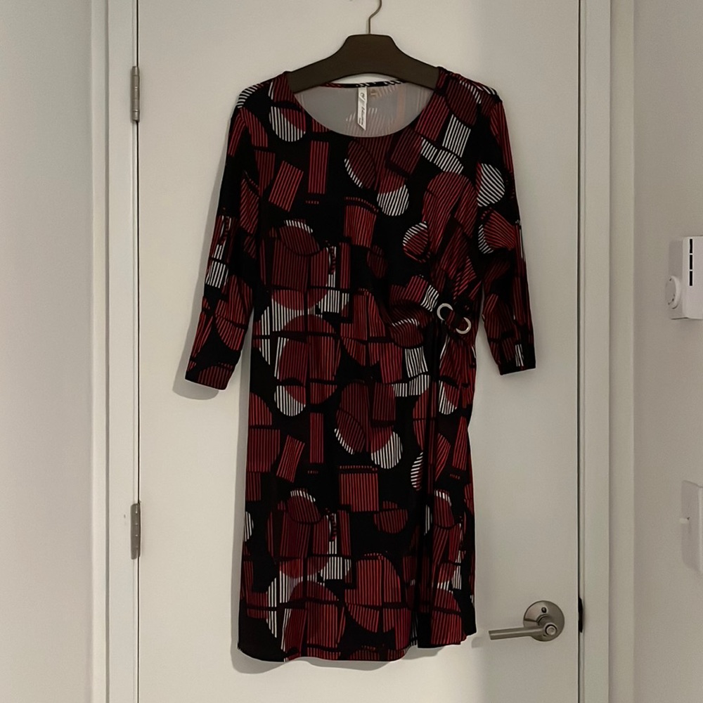 Stretchy red and black formal dress